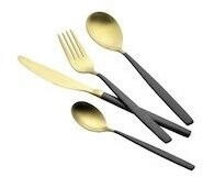 Esmeyer Besteckset 24-tlg. Edelstahl matt schwarz/gold