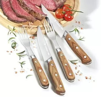 Zassenhaus Steakbesteck 4-teilig, 2 Personen, Edelstahl/Pakkaholz (070835)