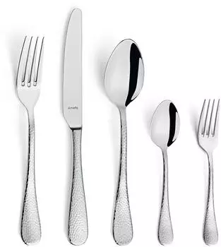 Amefa Sierra Besteck-Set 30-tlg. Edelstahl 18/10 satiniert, geh&auml;mmerte Griffe (805123MBA1D02)