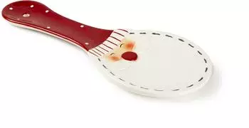 Excelsa Snowman L&ouml;ffelablage Keramik, Wei&szlig;/Rot (65413)