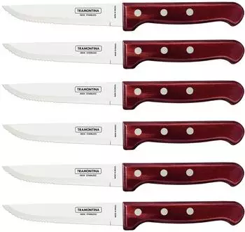 Tramontina Gaucho Steakmesser-Set 6-teilig, Polywood rot (29899/158)
