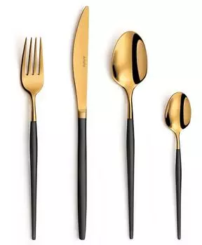 Amefa Soprano Besteckset 16-teilig Edelstahl PVD-Veredelung Schwarz/Messing (1114DUTR16B60)