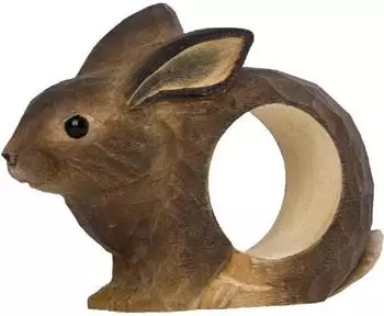 Wildlife Garden Serviettenring Kaninchen, Holz handgeschnitzt (WG4564)