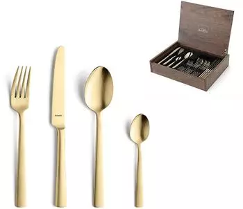 Amefa Ventura Besteckset 24-teilig, Edelstahl 18/10 PVD-beschichtet, Gold (1924AUMDF3C40)