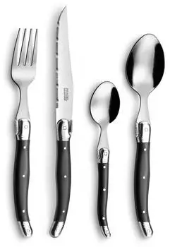 Lou Laguiole Rustic Besteck-Set 24-teilig Edelstahl 18/0 Grau (2518ACNT02C40)