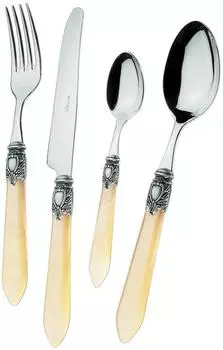 Bugatti Oxford Besteck-Set 24-teilig Elfenbein/Perlmutt (OXBAM-S3250)