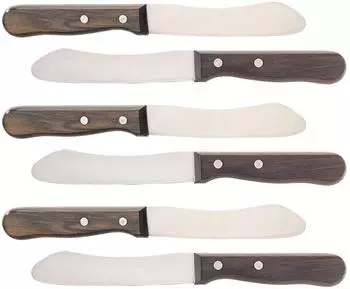 Rosenstein & Söhne Frühstücksmesser 6er-Set 11,5cm Klinge Blackwood-Griff (NX8683)