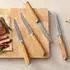 Wakoli Olive HS Steakmesser-Set 4-teilig, Damaststahl, Olivenholzgriff (Olive HS)