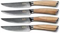 K&auml;fer Steakbesteck Olivenholzgriff, 67-lagiger Damaszenerstahl, Klingenl&auml;nge 12 cm