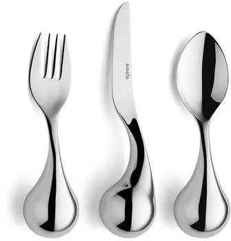 Amefa Integrale Besteck-Set 3-tlg., Edelstahl 18/10, Seniorenbesteck (INTEGRALE)