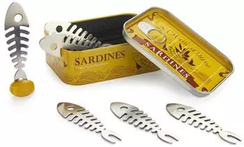 Balvi Conserverie Sardines Aperitif-Gabel, Tintenfisch-Konservendose, Blech/Edelstahl (251875)