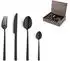 Amefa Metropole Besteck-Set 24-teilig, 6 Personen, Edelstahl 18/10, schwarz PVD