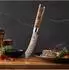 Zayiko MysticMagma Steakmesser, Damaststahl, 13cm Klinge, Ahornwurzelholzgriff