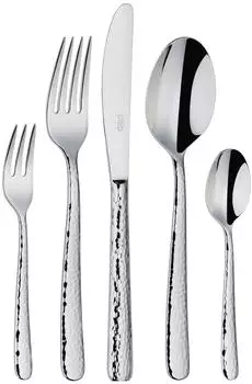 Cilio San Marino Besteck-Set 30-teilig, Edelstahl poliert, Hammerschlagdesign (125382)