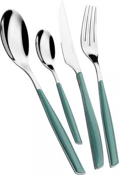 Bugatti Glamour Besteck-Set 24-teilig, Edelstahl 18/10, celadon grün (GLCV-021G50)