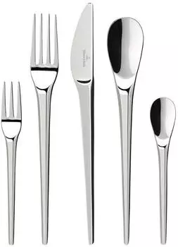 Villeroy & Boch NewMoon Tafelbesteck-Set 180-teilig, silber, sp&uuml;lmaschinenfest (47931251-0)