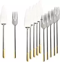 Villeroy & Boch Ella teilvergoldet Fischbesteck 12-teilig