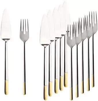 Villeroy & Boch Ella Fischbesteck 12-teilig, teilvergoldet (13439301-0)