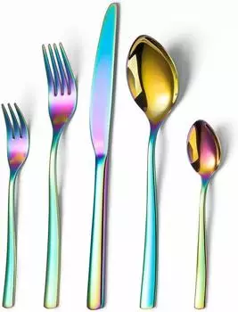 LuxusKollektion Besteckset 30-teilig f&uuml;r 6 Personen, mehrfarbig, Edelstahl