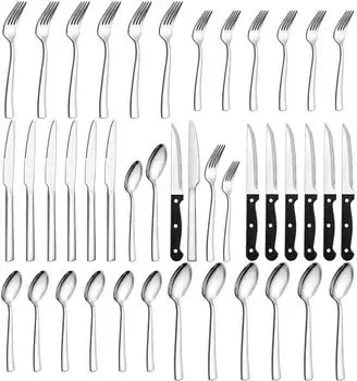 PREMIUM Besteck-Set 36-teilig, Edelstahl hochglanzpoliert, 6 Personen