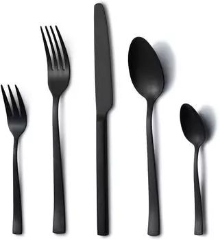 LuxusKollektion Besteck-Set 30-teilig, schwarz, Edelstahl (21914)