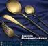 LuxusKollektion Besteck-Set 30-teilig für 6 Personen, Edelstahl, schwarz-gold matt