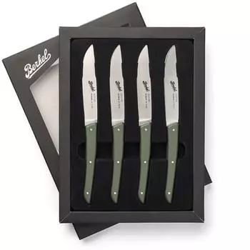 Berkel COLOR Steakmesser-Set 4-tlg. olivgrün, 11cm (KCO4SW11SROBL)