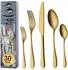LuxusKollektion Besteck-Set 30-teilig für 6 Personen, Edelstahl, mattgold (68815)