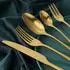 LuxusKollektion Besteck-Set 30-teilig für 6 Personen, Edelstahl, mattgold (68815)