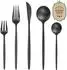 LuxusKollektion Besteckset 30-teilig für 6 Personen, Edelstahl, schwarz matt
