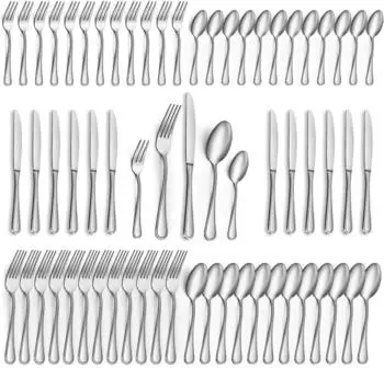 LuxusKollektion Besteck-Set 60-teilig, Edelstahl, hochglanzpoliert, sp&uuml;lmaschinenfest