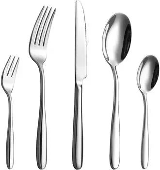 LuxusKollektion Besteck-Set 60-teilig f&uuml;r 12 Personen, Edelstahl, sp&uuml;lmaschinenfest