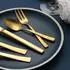 LuxusKollektion Besteckset 60-teilig, gold matt, 12 Personen, Edelstahl