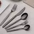 LuxusKollektion Besteckset 30-teilig, 6 Personen, Titan schwarz, Edelstahl 18/0