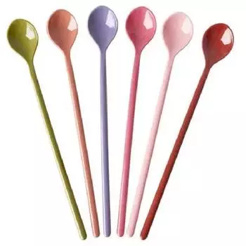 Rice Melamin Latte-L&ouml;ffel Set, mehrfarbig, 6 St&uuml;ck (MESPO-6ZLAW26)