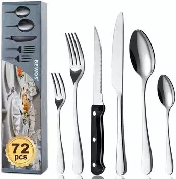 LuxusKollektion Besteckset 72-teilig, Edelstahl, f&uuml;r 12 Personen