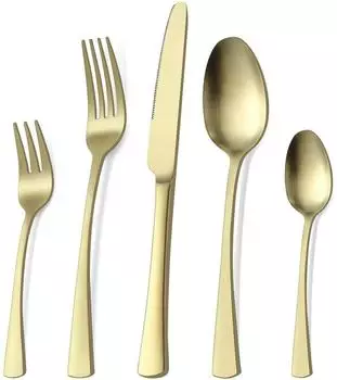 LuxusKollektion Besteck-Set 30-teilig f&uuml;r 6 Personen, Edelstahl, champagner gold matt