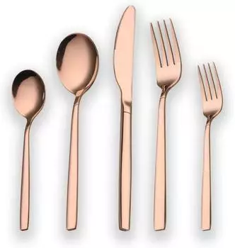 LuxusKollektion Besteckset 30-teilig, Edelstahl 18/0, rosévergoldet, für 6 Personen