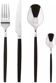 Sambonet Siro Besteck-Set 24-teilig, schwarzer Griff