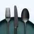 LuxusKollektion Tafelmesser 12er-Set, Edelstahl mattschwarz, Wellenschliff, 23,8cm