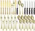 LuxusKollektion Besteck-Set 36-teilig für 6 Personen, Edelstahl, gold, mit Steakmessern