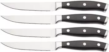 Karl Weis Steakmesser-Set 4-teilig mit Holzgriff in Holzbox (17735)