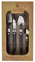 Laguiole 16-tlg. Besteck-Set aus Carbon