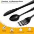 LuxusKollektion Besteck-Set 48-teilig für 8 Personen mit Steakmessern, schwarz (68768)