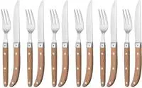 WMF Steakbesteck "Ranch" mattiert, Eichenholz ge&ouml;lt