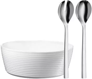 WMF Nuova Salatbesteck-Set mit Salatsch&uuml;ssel 3-teilig
