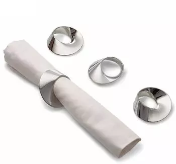 Philippi Swirl versilbert l Serviettenringe 4er Set