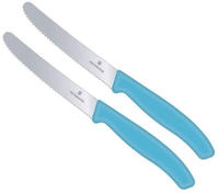 Victorinox | 2 St&uuml;ck Tafelmesser Swiss Classic | Karibikblau | Tomatenmesser...