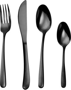 Butlers Queens Besteck Set 4-teilig schwarz