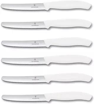 Victorinox mit Wellenschliff 6-teilig (11 cm) wei&szlig;